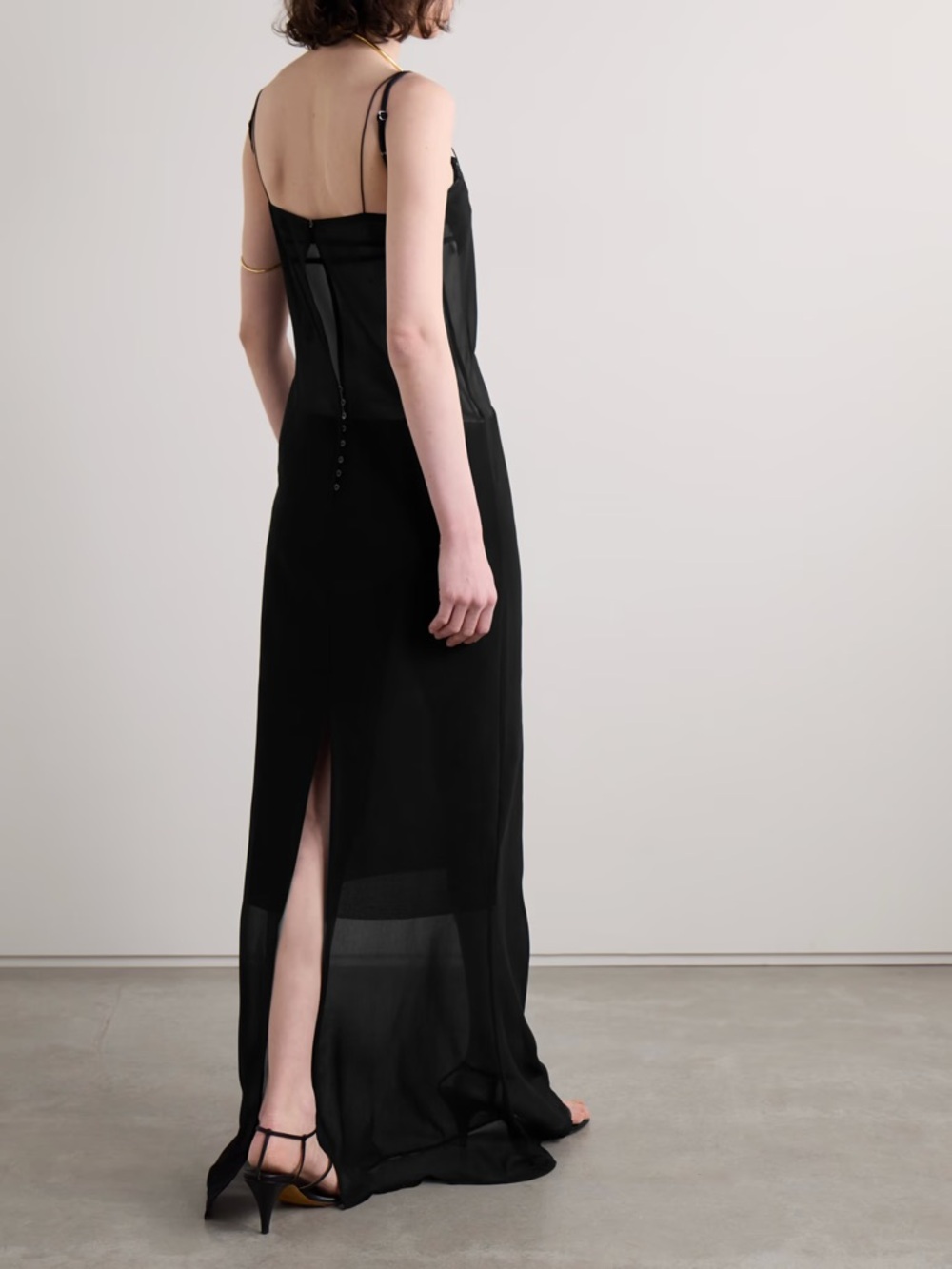 BRAND NEW Jacquemus Black Sheer Slip Dress - Picture 2 of 8